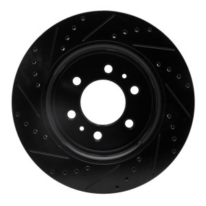 Ford Expedition Brake Rotor (1) - Front Right - R1 Concepts - Drilled & Slotted - Black - `07-`21